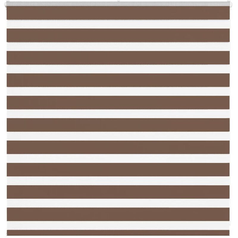 Zebra Blind Brown 145x100 Cm Fabric Width 140.9 Cm Polyester Vidaxl