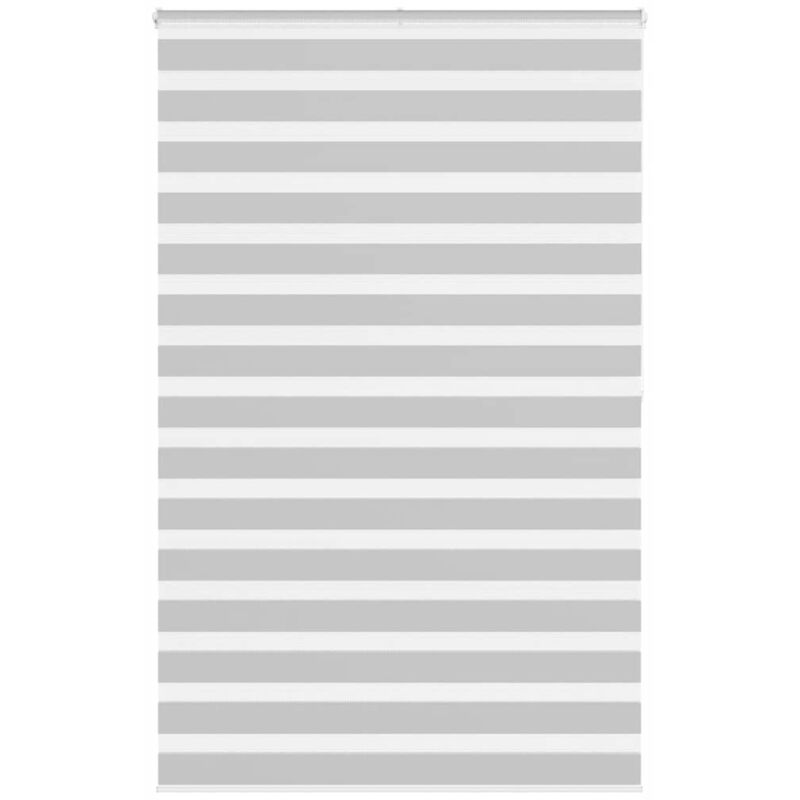 Zebra Blind Light Grey 140x200 Cm Fabric Width 135.9 Cm Polyester Vidaxl