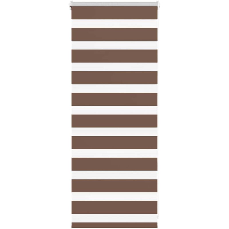Zebra Blind Brown 65x100 Cm Fabric Width 60.9 Cm Polyester Vidaxl