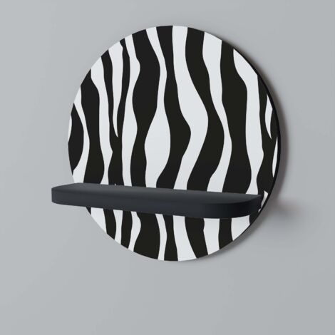 ZEBRA ECHOES Rundes Regal Schwarz