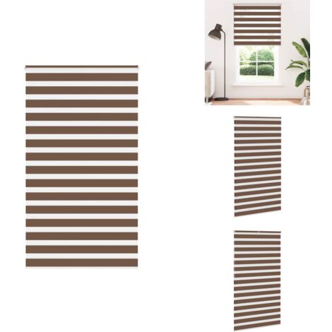 Zebrarollo Braun 120x200 cm Stoffbreite 115,9 cm Polyester - Zebra-Jalousie - Zebra-Jalousien - Zebra-Rollo - Doppelrollo