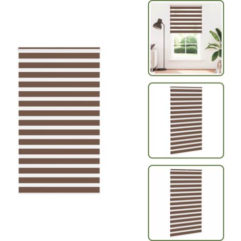 Zebrarollo Braun 130x230 cm Stoffbreite 125,9 cm Polyester - Zebra-Jalousie - Zebra-Jalousien - Zebra-Rollo - Doppelrollo