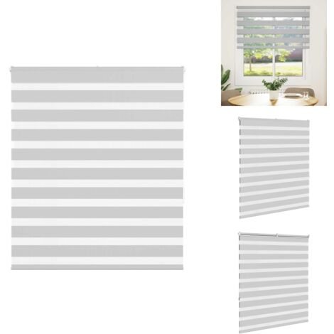 Zebrarollo Hellgrau 120x150 cm Stoffbreite 115,9 cm Polyester - Zebra-Jalousie - Zebra-Jalousien - Zebra-Rollo - Doppelrollo