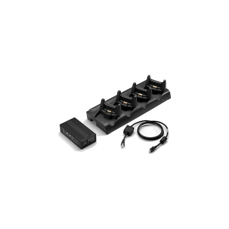 Image of Zebra 4-Slot Ethernet Charge Cradle Kit Nero Caricabatteria per interni