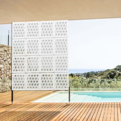 ZED - Pannello in PVC traforato - Parasole - Misura: 48x48 cm - Colore: bianco