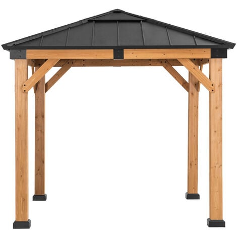 SUNJOY Zedernholz Gazebo RAPI in Anthrazit - 273cm x 273cm