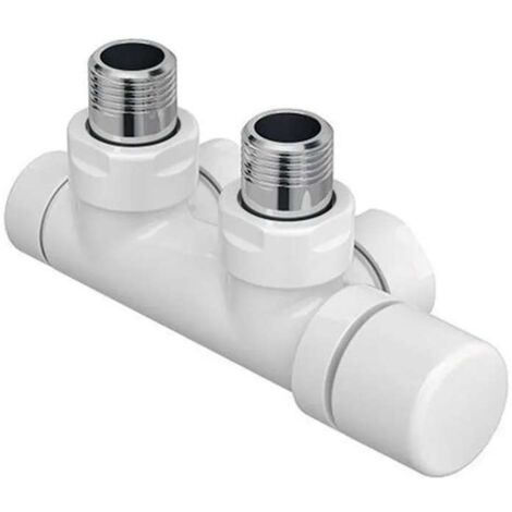 Zehnder Accesorios - Grifería de esquina Set P, 1/2, con cabezal de control a la derecha, entrada a la derecha, distancia 50 mm, blanco 839051