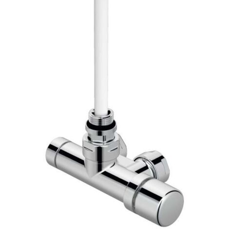 Zehnder Accessoires - Vanne d'angle 1 point SET K, 1/2, avec tête de commande à droite, entrée à gauche, entraxe 50 mm, chrome