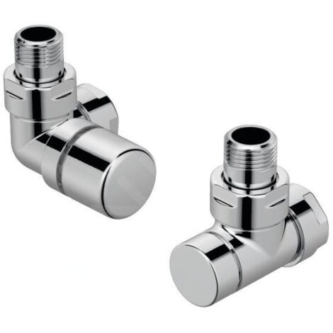 Zehnder Accessoires - Vanne d'angle gauche Set I et raccord d'angle pour retour 1/2, acier inoxydable 838990