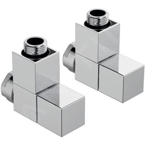 Zehnder Accessoires - Vanne d'angle SET W et raccord pour retour 1/2, avec poignée carrée, chromée 839198