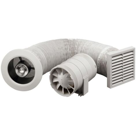 Zehnder – Ventilateur de salle de bain 100 mm – Évacuation humidité avec éclairage 12V – Grille blanche/chrome – ZSR100LTSK