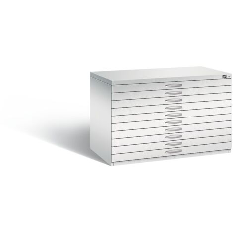 Zeichnungsschrank lichtgrau/lichtgrau H420xB1100xT765mm Anz.Schubl.5