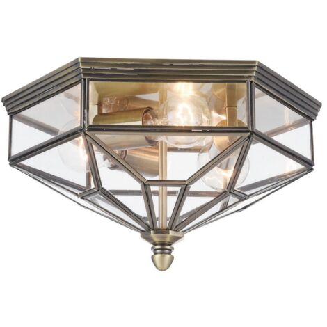 Zeil Plafonnier encastré bronze, 3 lumières IP43, E27