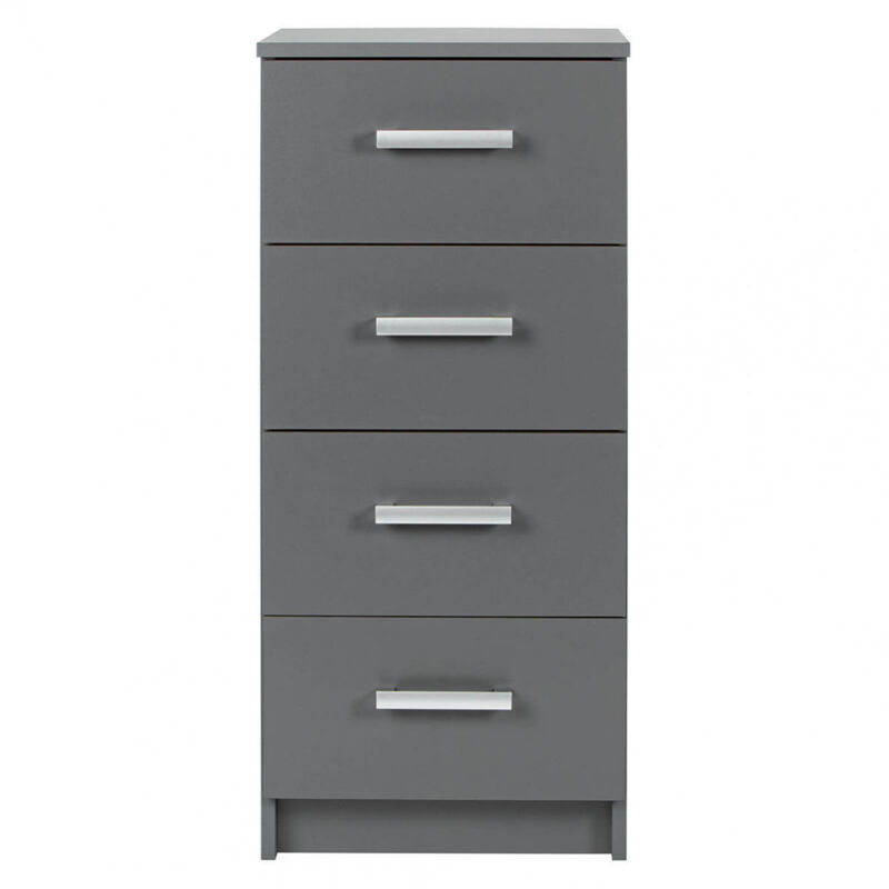 Zeine - Meuble de Rangement 4 Tiroirs Gris Graphite