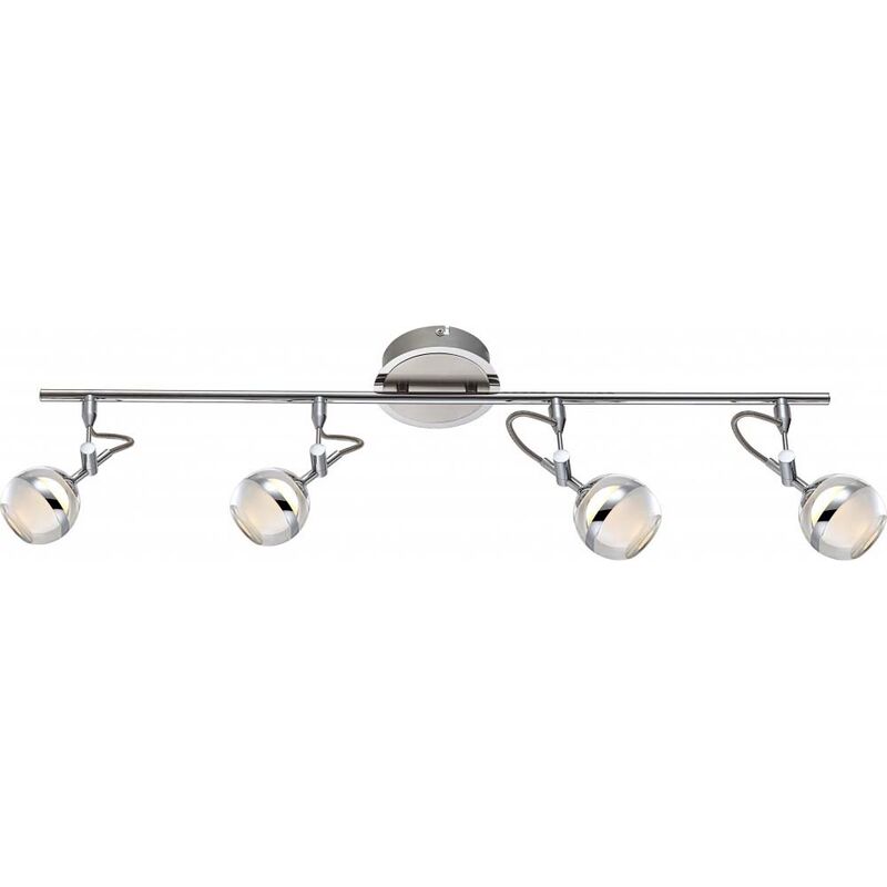 Dekorative LED Strahler nickel matt, chrom Acrylkugel mit Chromring 5W - Globo DENVER 56548-4