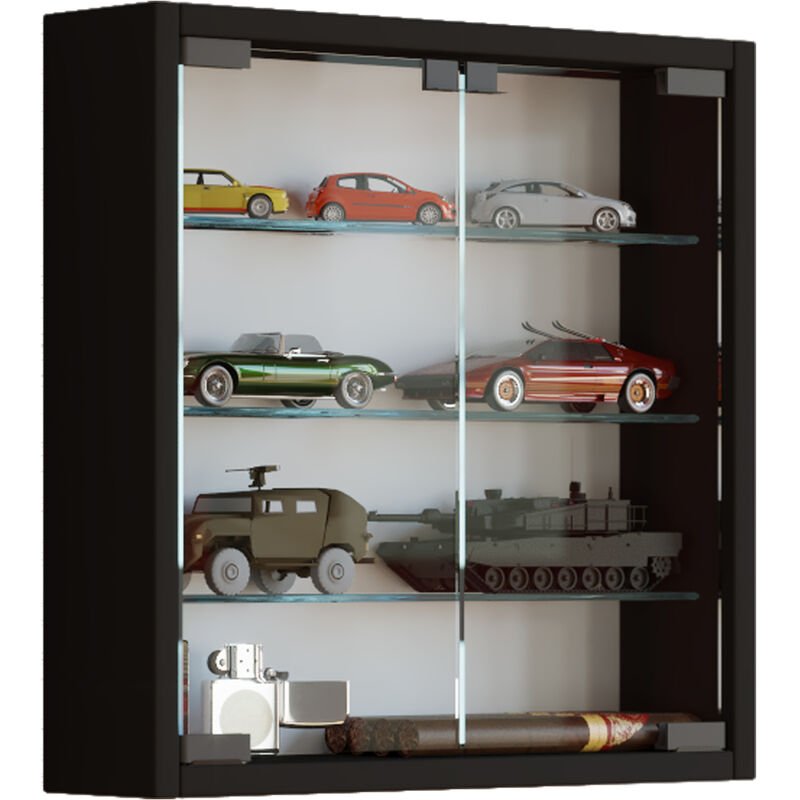 Ebuy24 - Mandosa s Vitrine murale, 2 portes vitrées, noir.