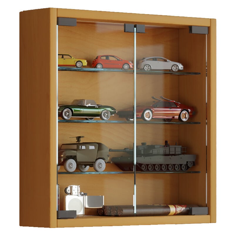 Vitrine murale pour collection miniatures et petits bibelots, bois