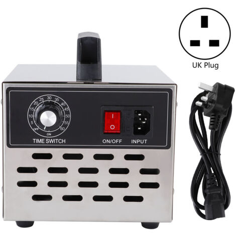 Zeitschaltuhr, 20 g Ozongenerator aus Edelstahl, Luftreiniger, 220 V, UK-Stecker