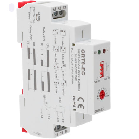 Zeitverzögerungsrelais mit Doppelfunktion und LED-Anzeige, Multifunktionsschalter AC230V/DC24V