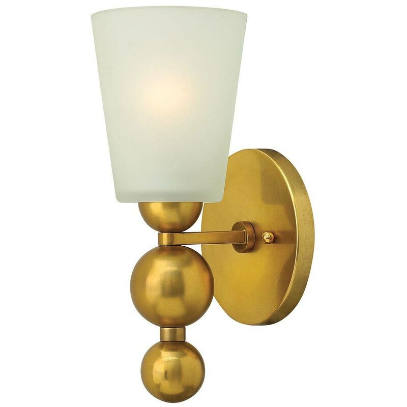 Elstead Lighting - Elstead Zelda - 1 Light Wall Light Vintage Brass Glass Shade, E27