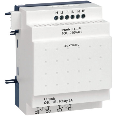 Zelio Logic - module d'extension E/S TOR - 10 entrées/sorties - 100..240Vca (SR3XT101FU)