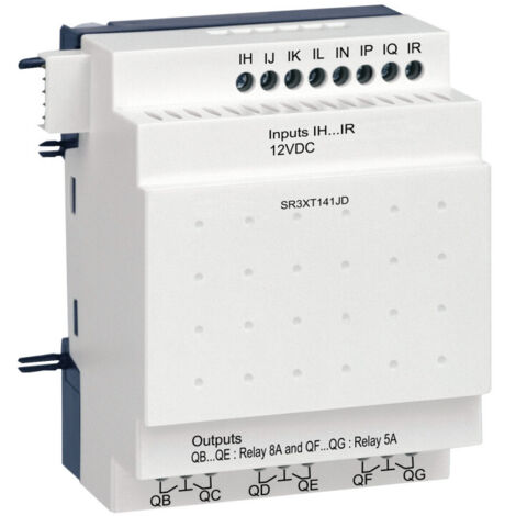 Zelio Logic - module d'extension E/S TOR - 14 entrées/sorties - 12Vcc (SR3XT141JD)