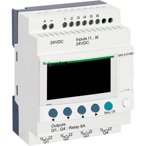 Zelio Logic - relais intelligent compact - 10 E/S 24Vcc - ss horloge - affichage (SR2A101BD)