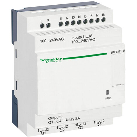 Zelio Logic - relais intelligent compact - 12 E/S 100..240Vca - horl. - ss affi. (SR2E121FU)