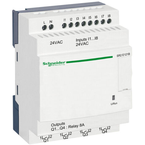 Zelio Logic relais intelligent compact 12 E/S 24Vca horloge ss affichage SCHNEIDER SR2E121B
