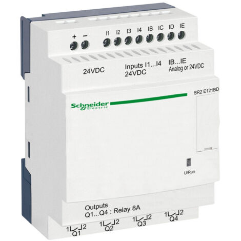 Zelio Logic - relais intelligent compact - 12 E/S 24Vcc - horloge - ss affichage (SR2E121BD)