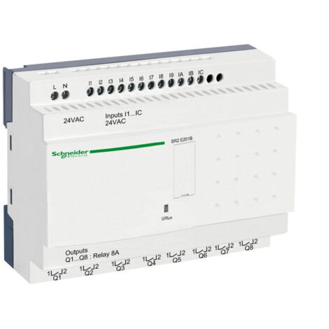 Zelio Logic - relais intelligent compact - 20 E/S 24Vca - horloge - ss affichage (SR2E201B)