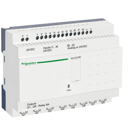 Zelio Logic - relais intelligent compact - 20 E/S 24Vcc - horloge - ss affichage (SR2E201BD)