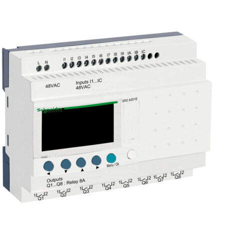 Zelio Logic - relais intelligent compact - 20 E/S 48Vca - ss horloge - affichage (SR2A201E)