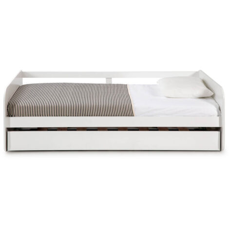 ZELLA - Lit Gigogne 90x190 cm coloris Blanc
