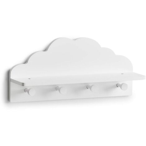 Zeller 13504 - Appendiabiti da parete per bambini, in MDF, 48 x 12 x 22 cm, colore: Bianco