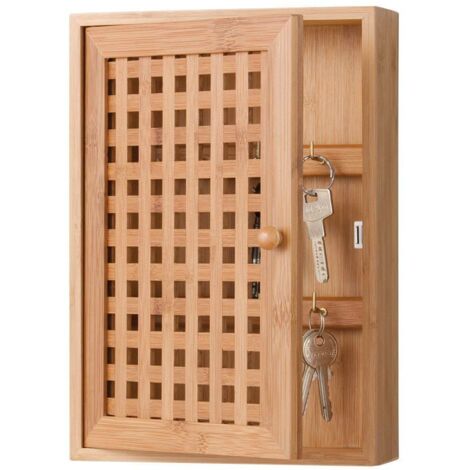 Zeller 13876 Cassetta Portachiavi, Bambú, Beige, 19x6x27 cm