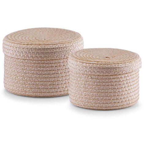 Zeller 14123 Set di Cesti con Coperchio, PP, Beige, 0.1x17.5x12.5 cm, 2 Unità