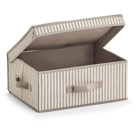 Zeller 14645 - Scatola portaoggetti con coperchio, in tessuto non tessuto, colore: Beige