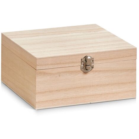 Zeller 15125 Scatola Portaoggetti, Legno, Beige, 20x20x9.5 cm