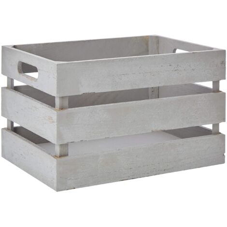 Zeller 15136 Cesto Contenitore "Vintage Grau", Legno, Grigio, 31x21x18.7 cm