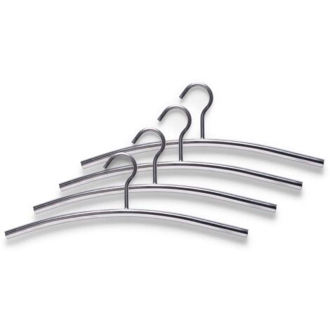Zeller 17121 Gruccia per Abiti, Stainless Steel, Argento, 43.5x1.6x15 cm, 4 Unità