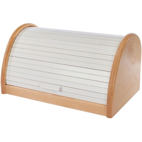 Zeller 20460 - Cassetta per Il Pane in Legno di faggio, 39 x 25 x 21 cm, Colore: Bianco