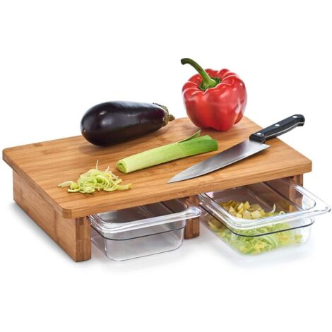 Zeller 25178 Tagliere, Plastica, Naturale, ca. 40,5 x 26,5 x 8,5