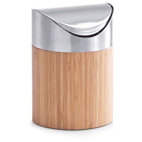 Zeller 25281 Pattumiera da tavola in bambù, ø 12 x 17, multi-colour, legno