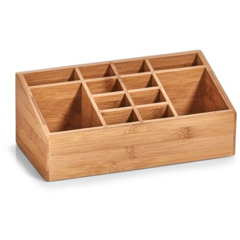 Zeller 25385 Organizer con 12 Scomparti, Bambú, Beige, 25.5x13x10 cm