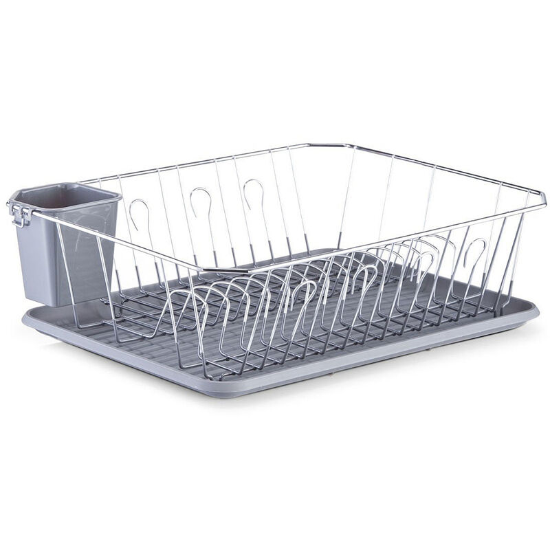27268 Égouttoir Plastique / métal chromé Gris 45,5 x 35 x 13,5 cm - Zeller