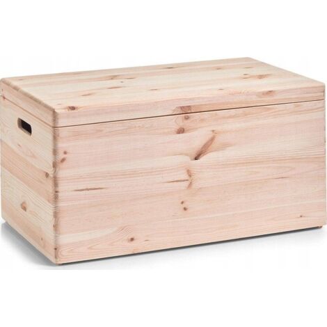 Zeller Boîte de rangement multi-usages en pin naturel avec couvercle