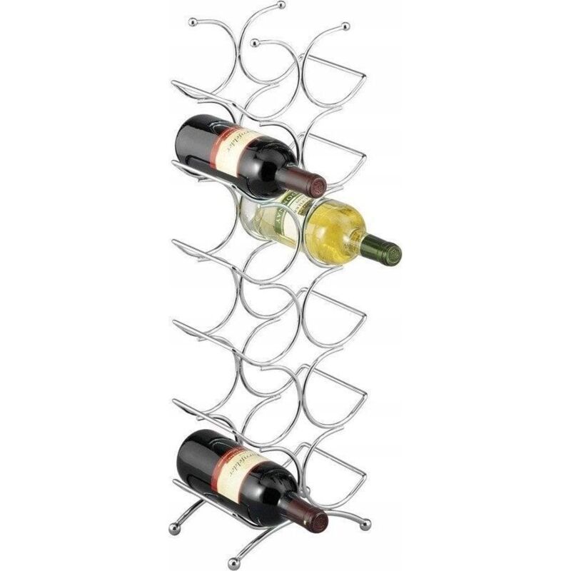 Zeller Botellero moderno cromado para 12 botellas