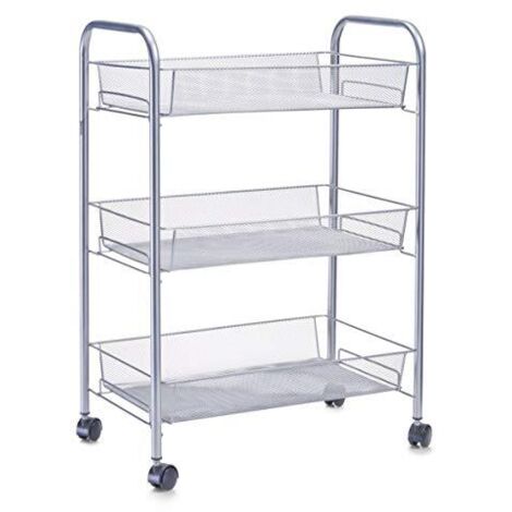 Zeller Carrello da bagno moderno grigio 43,5x26x62,5 cm