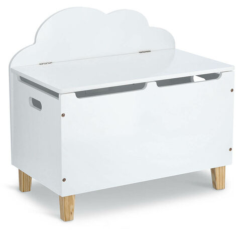 Zeller Coffre à jouets nuage bois multifonction